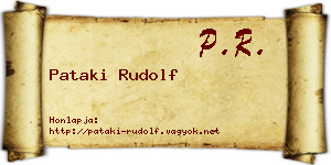 Pataki Rudolf névjegykártya